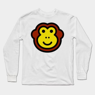 Cute Little Monkey Ape Yellow Long Sleeve T-Shirt